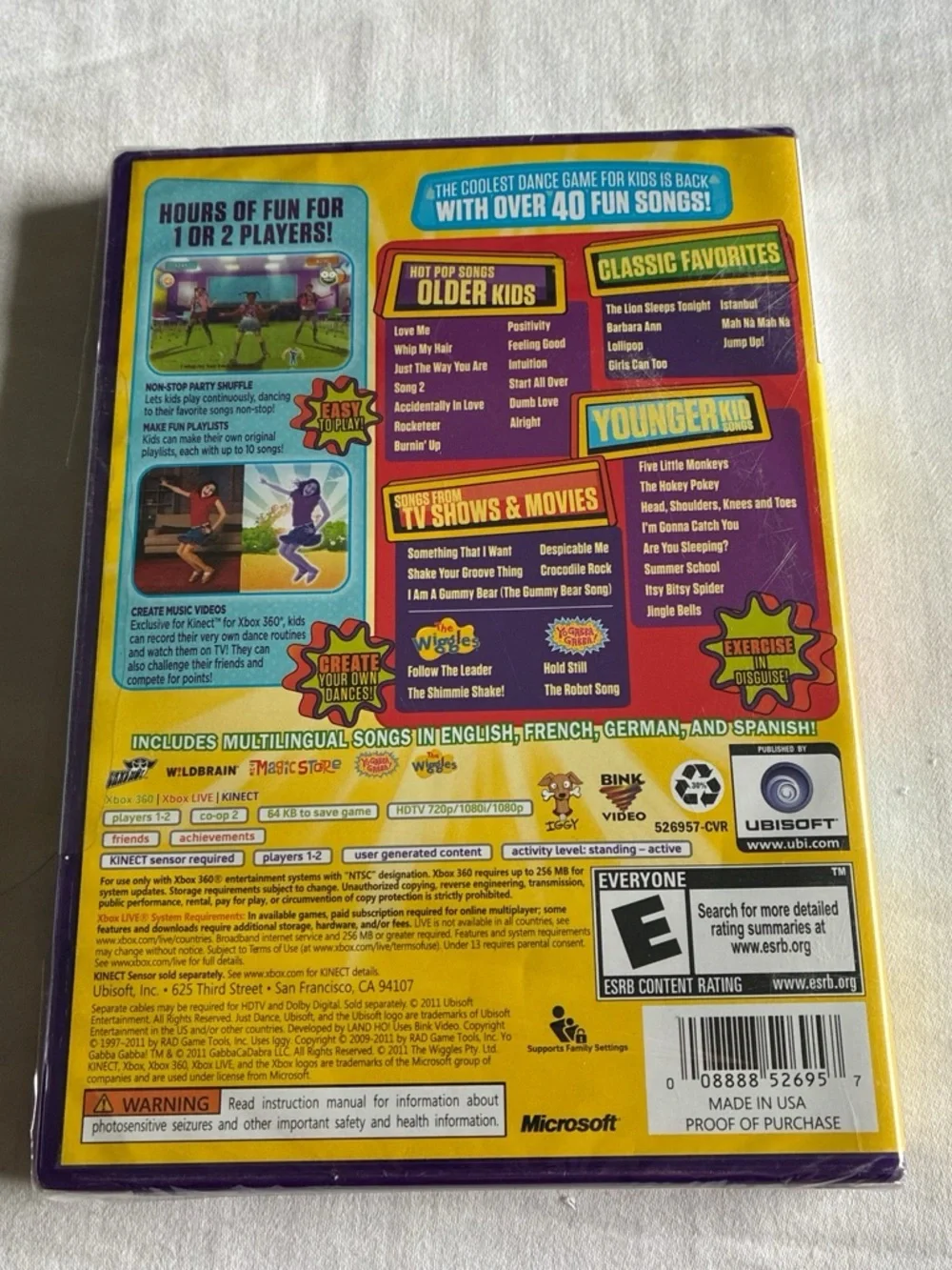 Microsoft Xbox 360 Kinect Just Dance Kids 2 - Yellow, Red, Blue, Purple